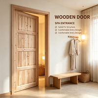 Homestay Rustic Solid Fir Timber Solid Wood Door Natural Grain Door for Guest Room Decoration