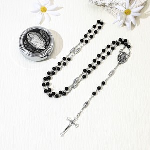 Chapelet artisanal en perles imitation perle et verre, Notre-Dame de la Vierge <span class=keywords><strong>Marie</strong></span>, catholique, pour cadeau de baptême - Product Image 5