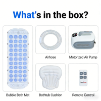 Machine à bulles pour baignoire avec réglages de bulles réglables, tapis de massage à jet d'air et télécommande pour la maison et le bain de spa