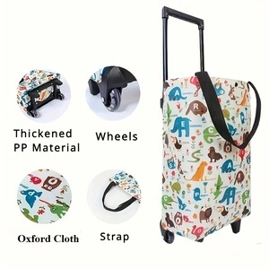 <b>Foldable</b> Oxford cloth shopping <b>cart</b>, large-capacity handheld premium bag – for outdoor, commercial, grocery & delivery - Product Image 3