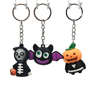Halloween Funny DIY Customizable Ghost Bat Pumpkin Cartoon Eco-Friendly UV Printed PVC <strong>Promotional</strong> Keychain <strong>Hanger</strong> Modern 5x2.5 - Product Image 3