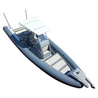 Bateau pneumatique RIB 860 à coque en aluminium double V profond de 29 pieds, haute vitesse, avec toit rigide en Hypalon Orca