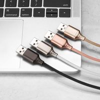 Kabel pengisi daya Android, kabel pengisian daya cerdas USB, pengisian daya cepat, perlindungan jalinan tali, kabel pengisian daya Android otomatis mati saat pengisian daya penuh