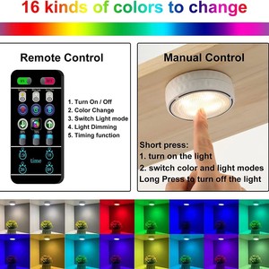 Lampe murale LED à télécommande Xinhuiyuan, lumière de nuit, alimentée par piles, changeant de couleur, pour chambre à coucher, cuisine, armoire - Product Image 4