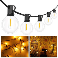 Guirlande lumineuse LED G40 pour extérieur, 30 pieds, étanche, blanc chaud, décoration de patio et de jardin, ampoules à brancher