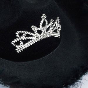 Halloween Christmas Festival Flashing Cosplay Cowgirl Costume Pink Western Cowboy <b>Hat</b> Style Fedora High Quality Unisex for Party - Product Image 3