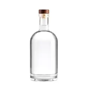 Venda quente Atacado 200ml 375ml 500ml 750ml 1000ml Garrafas De Vidro Whisky Brandy Gin Vodka Rum Liquor Spirit Glass Bottle