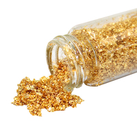 1g 99% Flocons de feuilles d'or pur 24k pour la beauté du visage Cosmétiques pour la décoration de gâteaux alimentaires Grands flocons comestibles Flocons d'or 24K