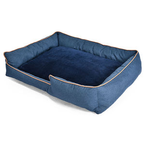 Customized Wholesale Dog Bolster Bed Striped <b>Rectangular</b> Pet Bed Detachable Short Plush <b>Cushion</b> for Cats Classic Style - Product Image 3