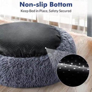 Samt Donut Bett für Katzen und Hunde Wasch bares rutsch festes rundes flauschiges Plüsch Buntes gemütliches ruhiges Haustier bett - Product Image 3
