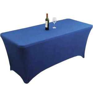 Cubierta de Mesa Rectangular Larga de Spandex Personalizada con Impresión para Bodas y Ferias Comerciales - Product Image 1