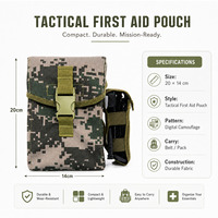 Trousse de premiers secours tactique industrielle portable Jw008 pour une personne, kit de traumatologie, hémostase, entraînement tactique, camouflage, fibre de verre solide