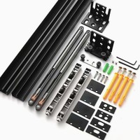 WEKIS Herrajes Modernos de Acero Invisible para Puertas Correderas, Control Remoto Eléctrico, Deslizamiento Suave Oculto, Insonorizado, Rodillo Exterior con Tornillos