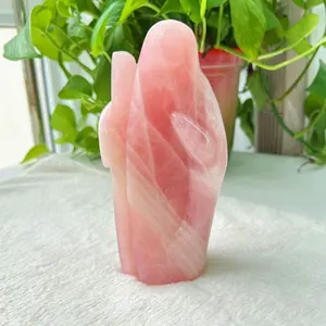 Wholesale Natural crystal Angel Folk Crafts hand Carved Crystal Rose Quartz clear quartz Angel For Healing