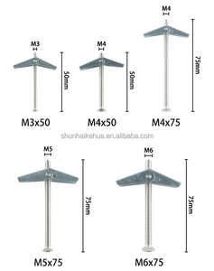 M4 - M12 Anclajes de pared hueca de acero galvanizado Perno de anclaje de palanca de resorte con tornillo avellanado - Product Image 3