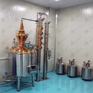 500 L SS e Cobre Material Álcool Produção Máquina Aquecimento Elétrico Whisky Vodka Destilação Equipamento