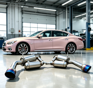 Système d'échappement sport Alosi Catback pour <span class=keywords><strong>Infiniti</strong></span> FX50 <span class=keywords><strong>QX70</strong></span> QX80 5.0 5.6L <span class=keywords><strong>V8</strong></span> en acier inoxydable, son sportif performant - Product Image 1