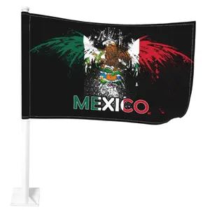 Hot sale good quality 12x18 inches custom Mexico Double Sided Car Flag Window Flag