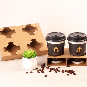 Commercio all'ingrosso della fabbrica di usa e getta da asporto tazza di <span class=keywords><strong>caffè</strong></span> <span class=keywords><strong>supporto</strong></span> di quattro tazza di carta vettore - Product Image 6