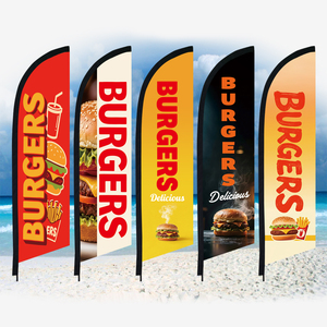 Bandera de Playa Tipo Pluma Swooper Solo para Restaurante de Comida Rápida y Snack Bar, Publicidad Exterior, Hamburguesa, No Incluye Poste - Product Image 3