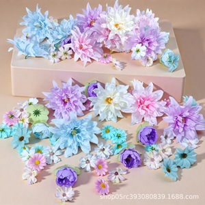 Lot de 50 fleurs artificielles en plastique et tissu PU, roses à tige unique, pour décoration DIY Hanfu, mariage et placement sur bureau - Product Image 2