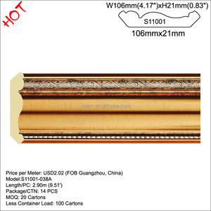 Bán buôn nội thất khách sạn dự án phong cách Châu Âu Polyurethane bọt Trần cornice vương miện đúc PVC phẳng cornice đúc - Product Image 5