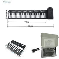 Custom Logo Portable Fol 49-Key Roll-Up Pianod Electronic Organ Keyboard Beginner Musical Instrument for Performance