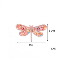 Adhésif thermofusible en feutre maillé, estampage à chaud, dessin de libellules colorées, strass thermocollants pour la décoration des vêtements pour enfants