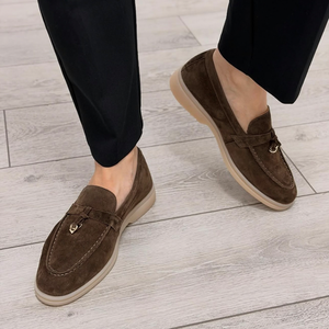 Nuovi Mocassini Marroni in Pelle di Agnello per <span class=keywords><strong>Donna</strong></span> 2026, Comodi e Antiscivolo, <span class=keywords><strong>Scarpe</strong></span> <span class=keywords><strong>Comode</strong></span> in Pelle Scamosciata - Product Image 1