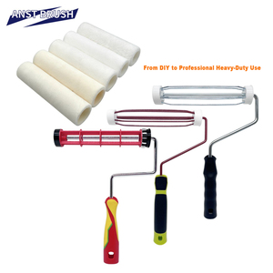 <strong>Paint</strong> <strong>Roller</strong> Brush OEM Factory Polyester Microfiber Knitted Sleeve 44mm 38mm Diameter Steel Plastic Frame For Wall Painting Tool - Product Image 1