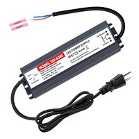 Alimentation LED 12V 5A 60W, transformateur LED étanche IP67 (AC 110-220V vers 12V/24V) avec prise 3 broches
