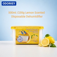 Déshumidificateur d'intérieur 500ml 230g, parfum citron, jetable, écologique, absorbe l'humidité, anti-moisissure, action rapide, pour usine