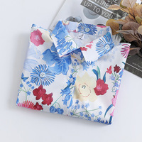 Chemisier en mousseline à manches longues pour femme, coupe ajustée, imprimé floral, avec manches cloche – Nouvelle collection printemps