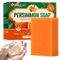 Savon artisanal à l'extrait de kaki fermenté Arkturi, savon au kaki pour éliminer les odeurs corporelles, nettoyage en profondeur des pores