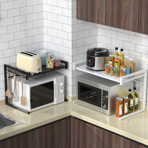 Étagère <span class=keywords><strong>d</strong></span>'<span class=keywords><strong>angle</strong></span> en acier au carbone à 3 couches, étagère à épices extensible pour four à <span class=keywords><strong>micro</strong></span>-ondes sur l'armoire de cuisine - Product Image 6