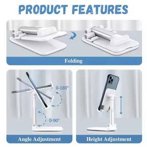 Wholesale Promo Business Gift Desktop Folding Phone <b>Holder</b> Custom Logo Phone <b>Tablet</b> Stand Portable Angle Adjustable Phone Stand - Product Image 4