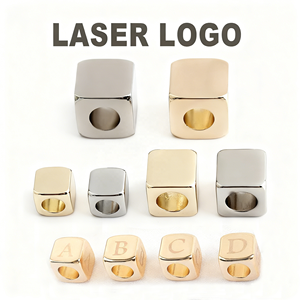 कस्टम लेजर उत्कीर्णन लोगो धातु स्टॉपर बीड कपड़े लूप जस्ता धातु मजबूत टिकाऊ चुकता कॉर्ड बैग स्ट्रिंग प्रतिस्थापन बेड्स - Product Image 2