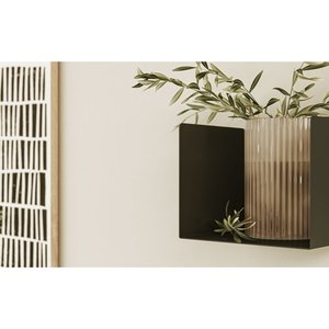 Estante de Pared Metálico Petra, Negro Mate, Acero con Recubrimiento en Polvo, Moderno, para Sala de Estar, Soporte para Macetas - Product Image 3