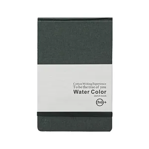 Libro de bocetos de acuarela retro, tamaño A5, tapa dura de lino y algodón con cubierta de tela cosida con hilo, cuaderno interior de 60 páginas, estilo impreso - Product Image 2