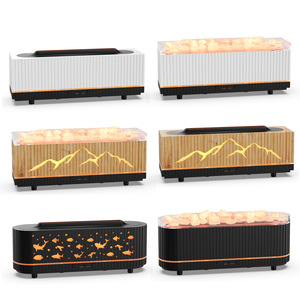 Humidificateur d'air ultrasonique silencieux 3D à <span class=keywords><strong>flamme</strong></span> Long Rock Hollow Mountain, diffuseur d'aromathérapie, machine d'intérieur de bureau, nouveau produit transfrontalier - Product Image 1