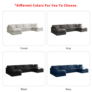 Phòng khách hiện đại góc đám mây sofa Set đồ nội thất sang trọng màu nâu vải couch cắt Modular đám mây sofa - Product Image 4