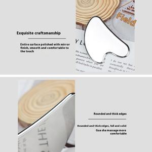 Tablero <span class=keywords><strong>Guasha</strong></span> Gua Sha Masaje para la cara Masajeador corporal de acero inoxidable Placa de raspado facial SPA Raspador <span class=keywords><strong>Guasha</strong></span> para cuello y espalda - Product Image 2