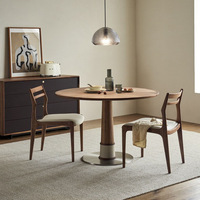 Table et chaises de salle à manger de style italien luxueux et simple, table en ardoise avec structure en bois, meubles de salle à manger pour hôtel et villa