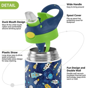 Custom Cartoon Printed School Kids Boys Children Insulated Cooler <b>Lunch</b> Box <b>Set</b> With Water Bottle - Product Image 6