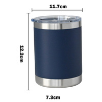 Mug à café isotherme double paroi en acier inoxydable de 10 oz, personnalisé, avec revêtement en poudre, pour le fitness, le camping et les voyages