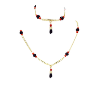 Parures de bijoux fantaisie personnalisées européennes, collier et bracelet multicouches, plaqué or 18 carats, parures de bijoux raffinées et tendance pour femmes, pour les soirées