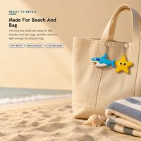 Porte-clés personnalisé en PVC, fabrication OEM ODM, vente en gros, porte-clés 3D animal marin personnalisé pour cadeau promotionnel avec logo et anneau sur mesure