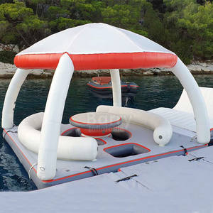 <span class=keywords><strong>Piscine</strong></span> d'été personnalisée ou plage bord de mer drôle adulte 10 personnes île flottante parc aquatique plate-forme flottante gonflable - Product Image 2