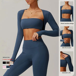 9142 Shampooed manga larga Yoga Wear mujeres al aire libre correr chaleco camiseta Fitness secado rápido Top - Product Image 3