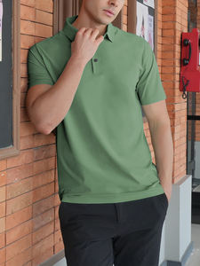 Polos de hombre de punto de secado rápido de fábrica con logotipo bordado, camiseta polo personalizada, polos de golf de rendimiento de algodón para hombres - Product Image 5